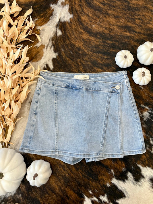 Let's Dance The Night Away Denim Risen Skort