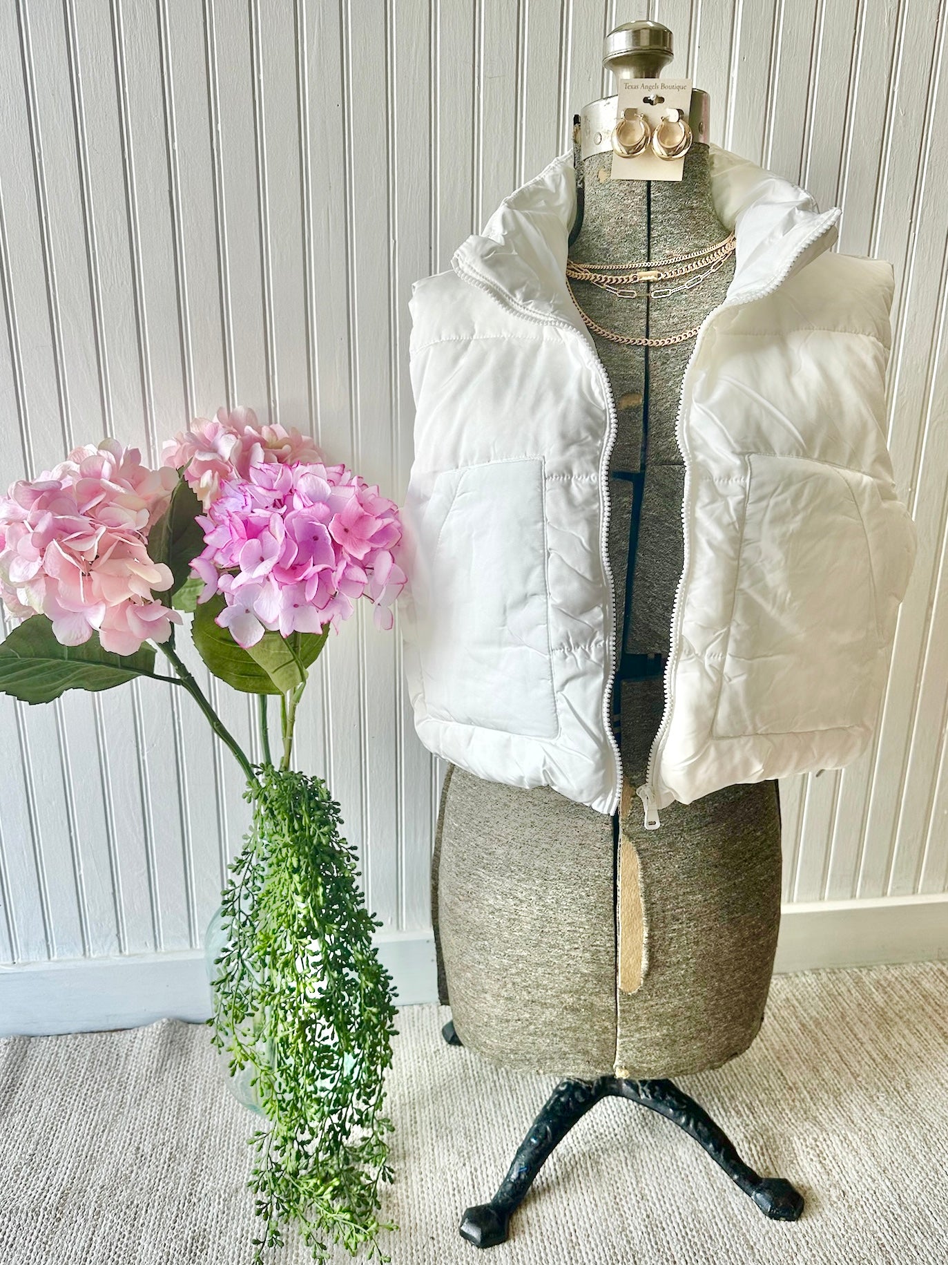 40% Off - Sure Of Herself Solid White Puffer Vest