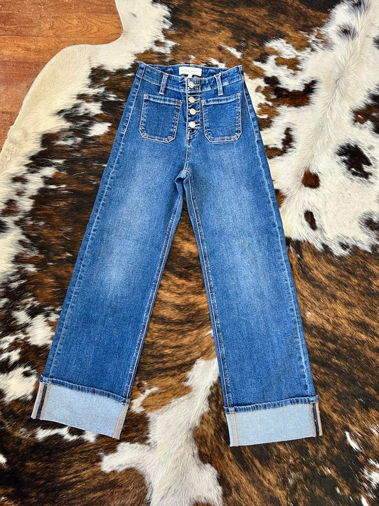 West Texas Wide Leg Risen Jeans