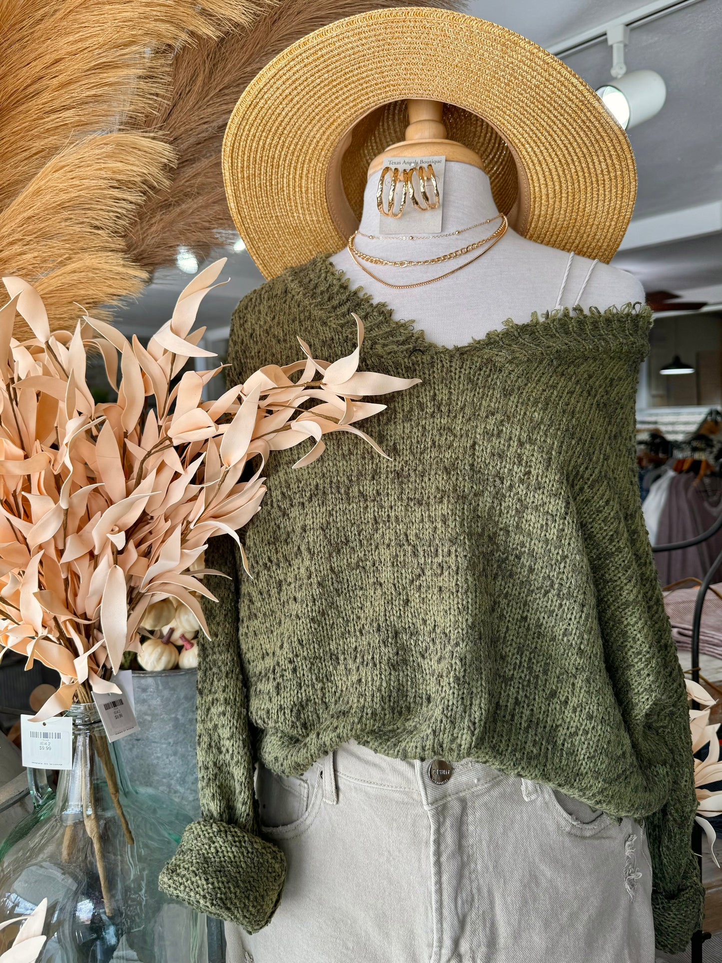 Sweater Weather Olive Sweater