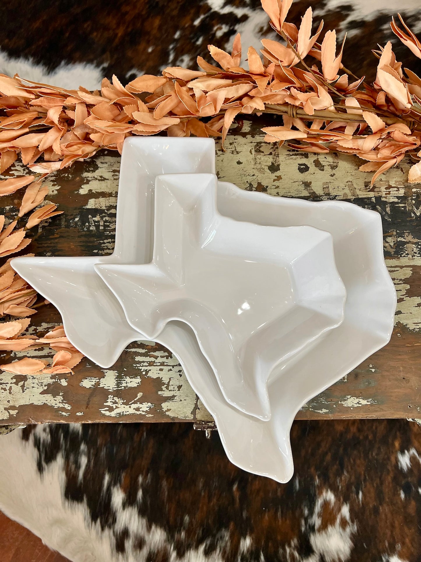 Medium White Texas Shaped Platter