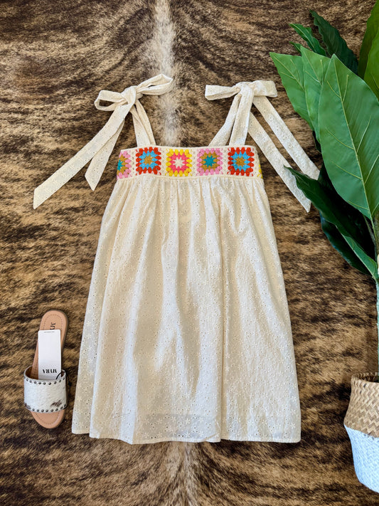 40% Off - Can't Stay, Sorry Ivory Crochet Dress