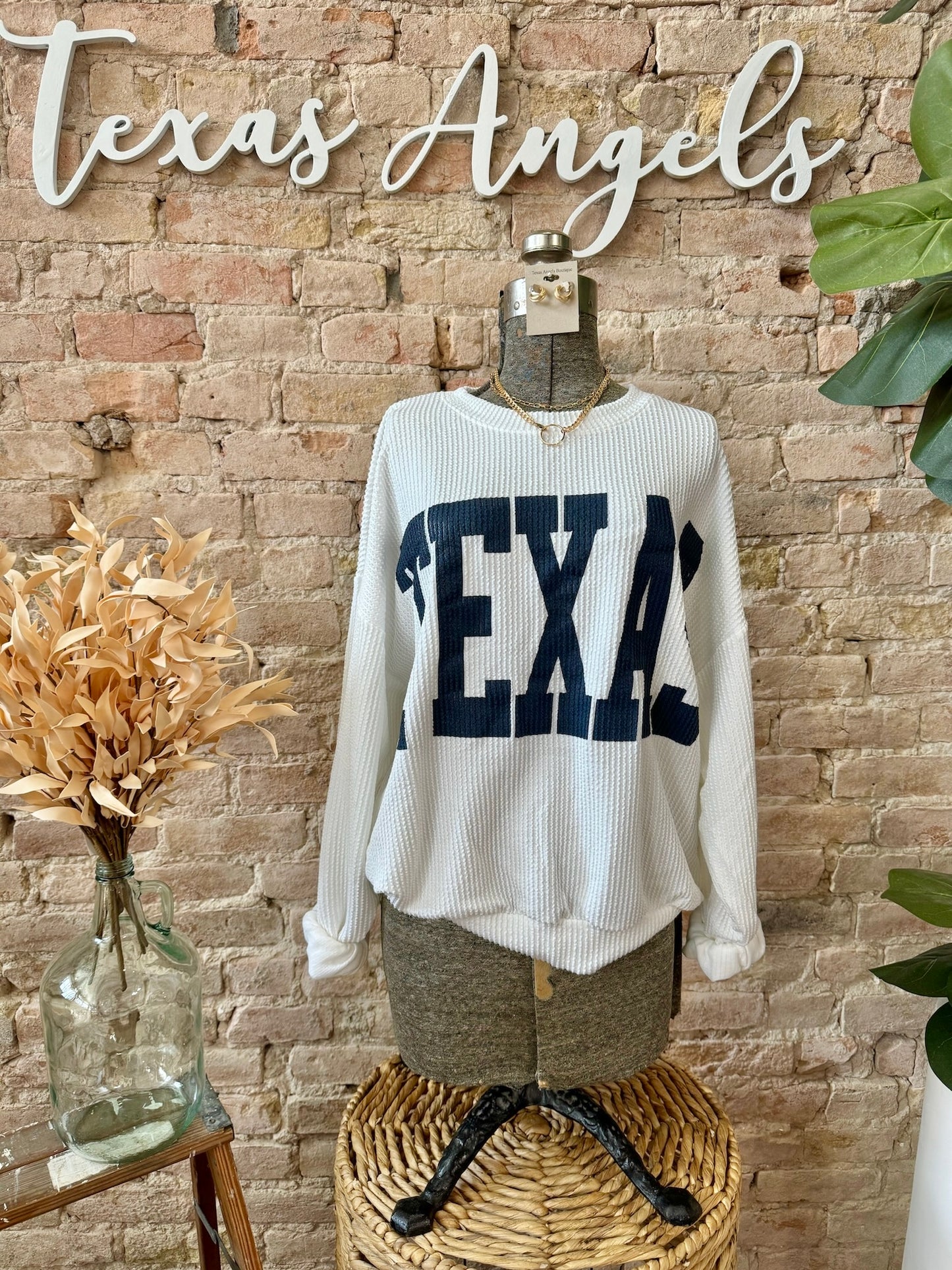 White Texas Pullover