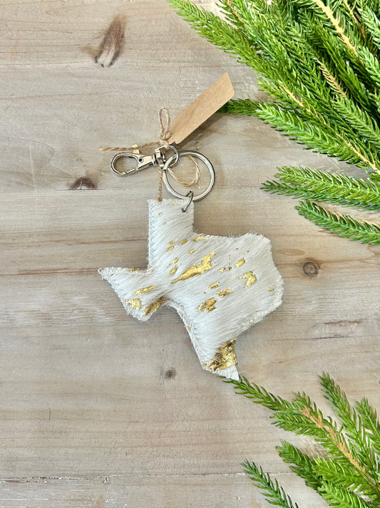 Texas Metallic Hide Key Chain