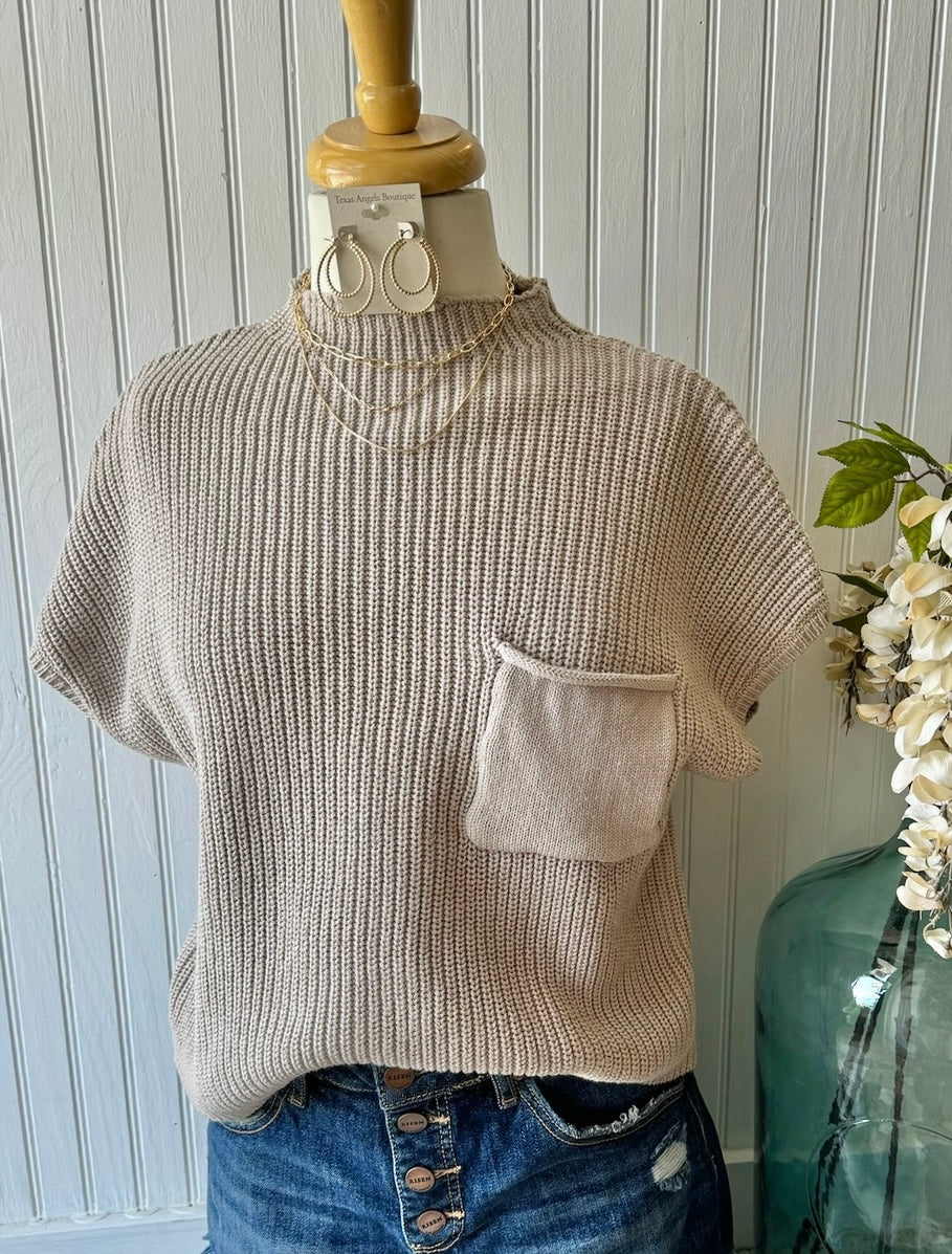 RESTOCK Know It All Mocha Knit Top