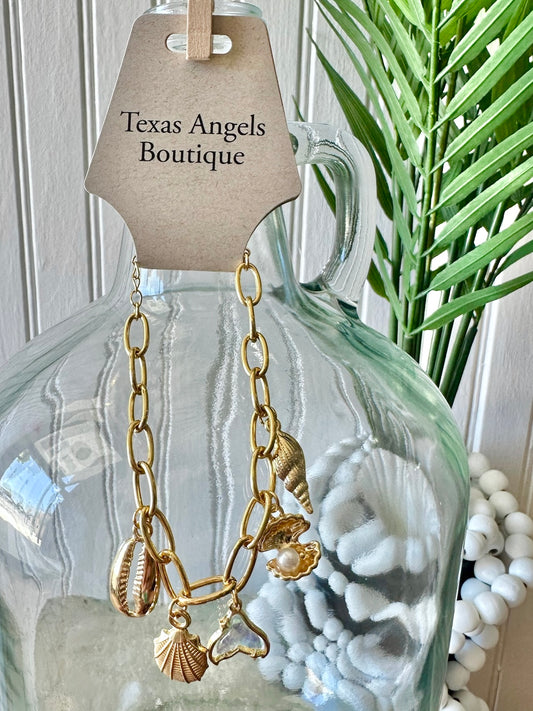 Gold Sea Life Charm Bracelet