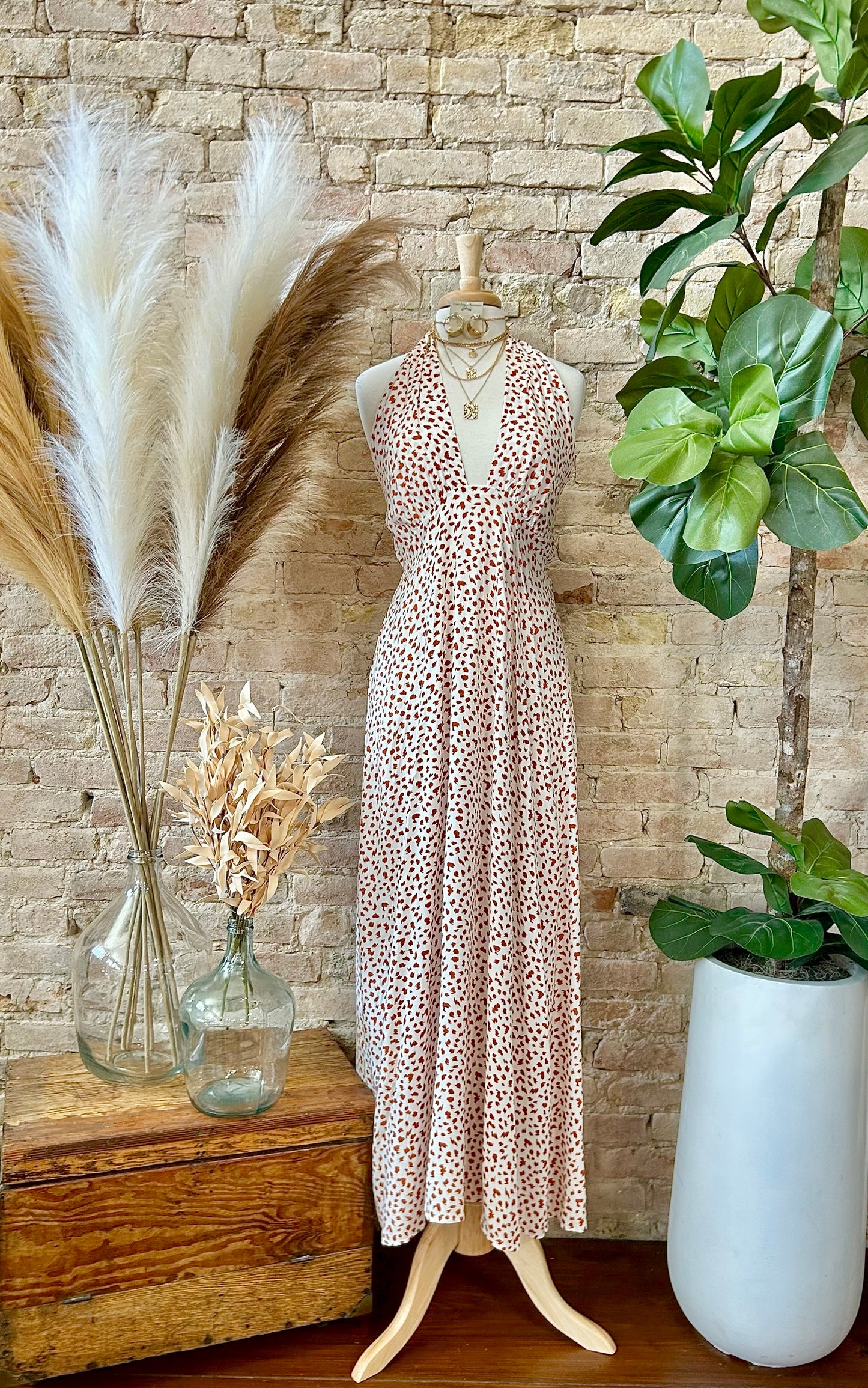 50% Off - Sunflower Savanna Jane Printed Halter Maxi