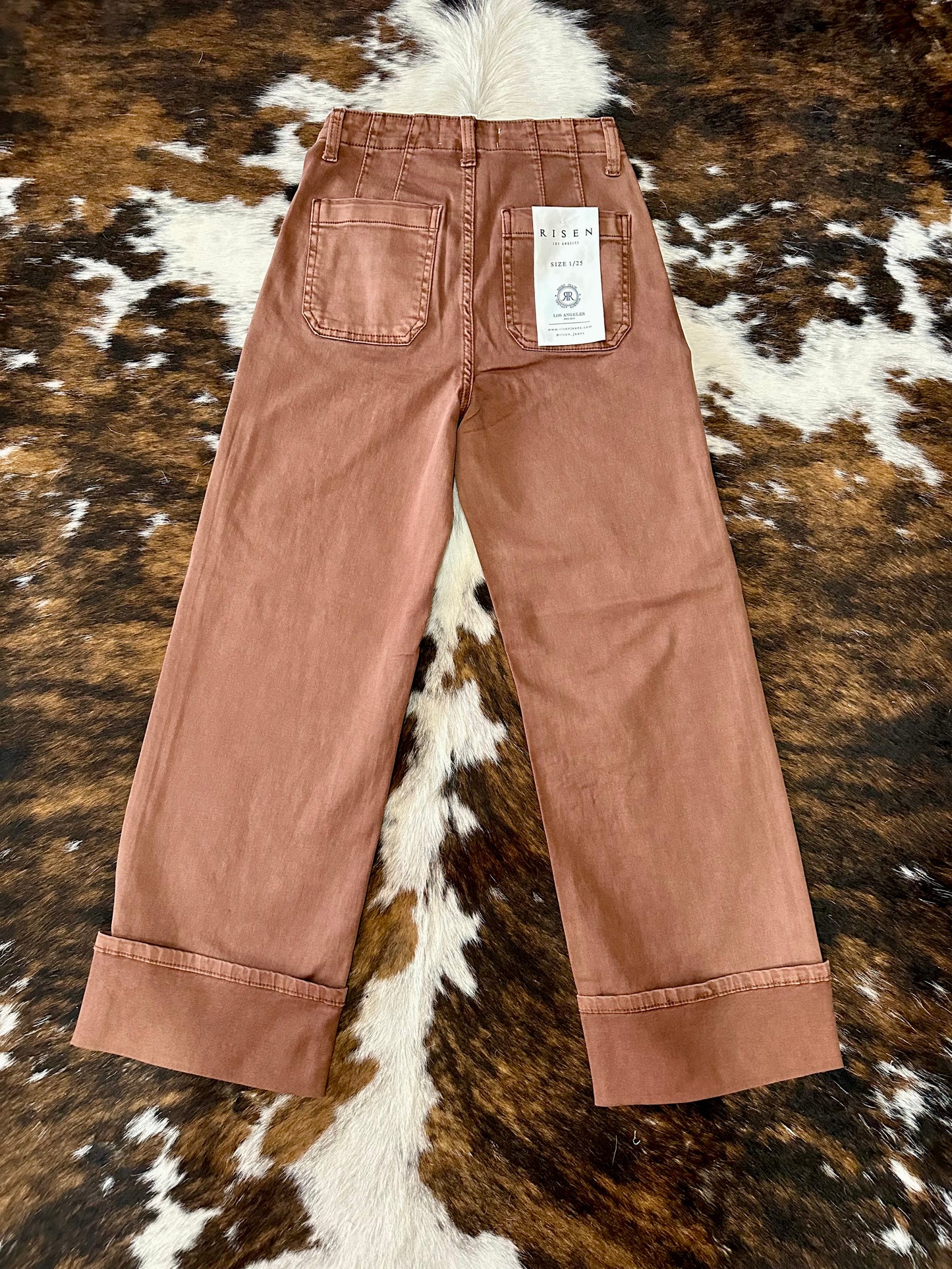 Well Balanced Brown Wide Leg Risen Jeans