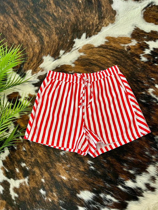 Sure Of It Red Striped Shorts