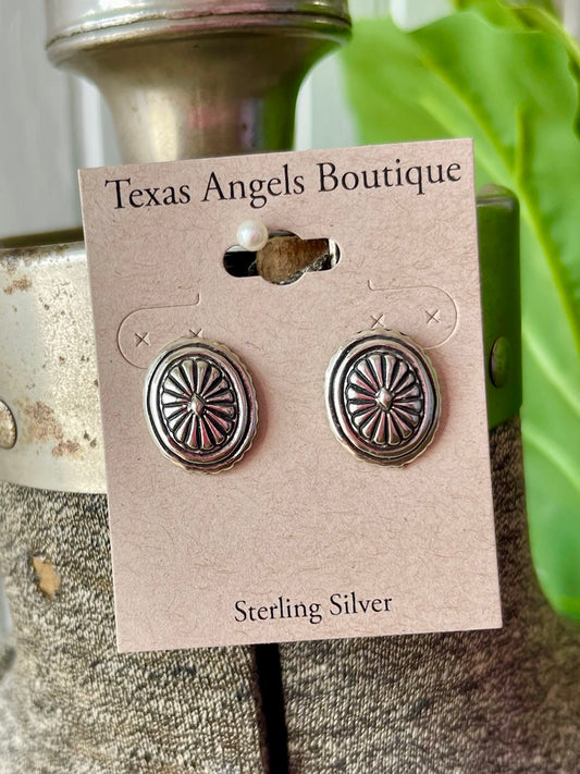Sterling Silver Concho Studs