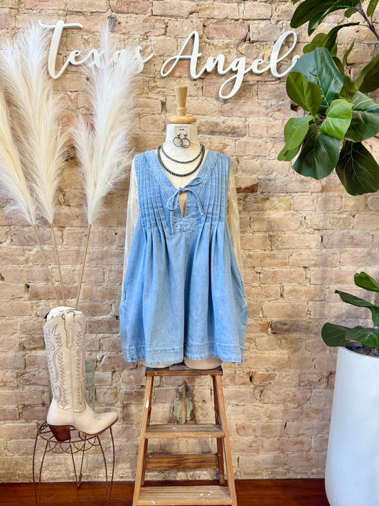 RESTOCK I Remember Everything Light Denim Romper