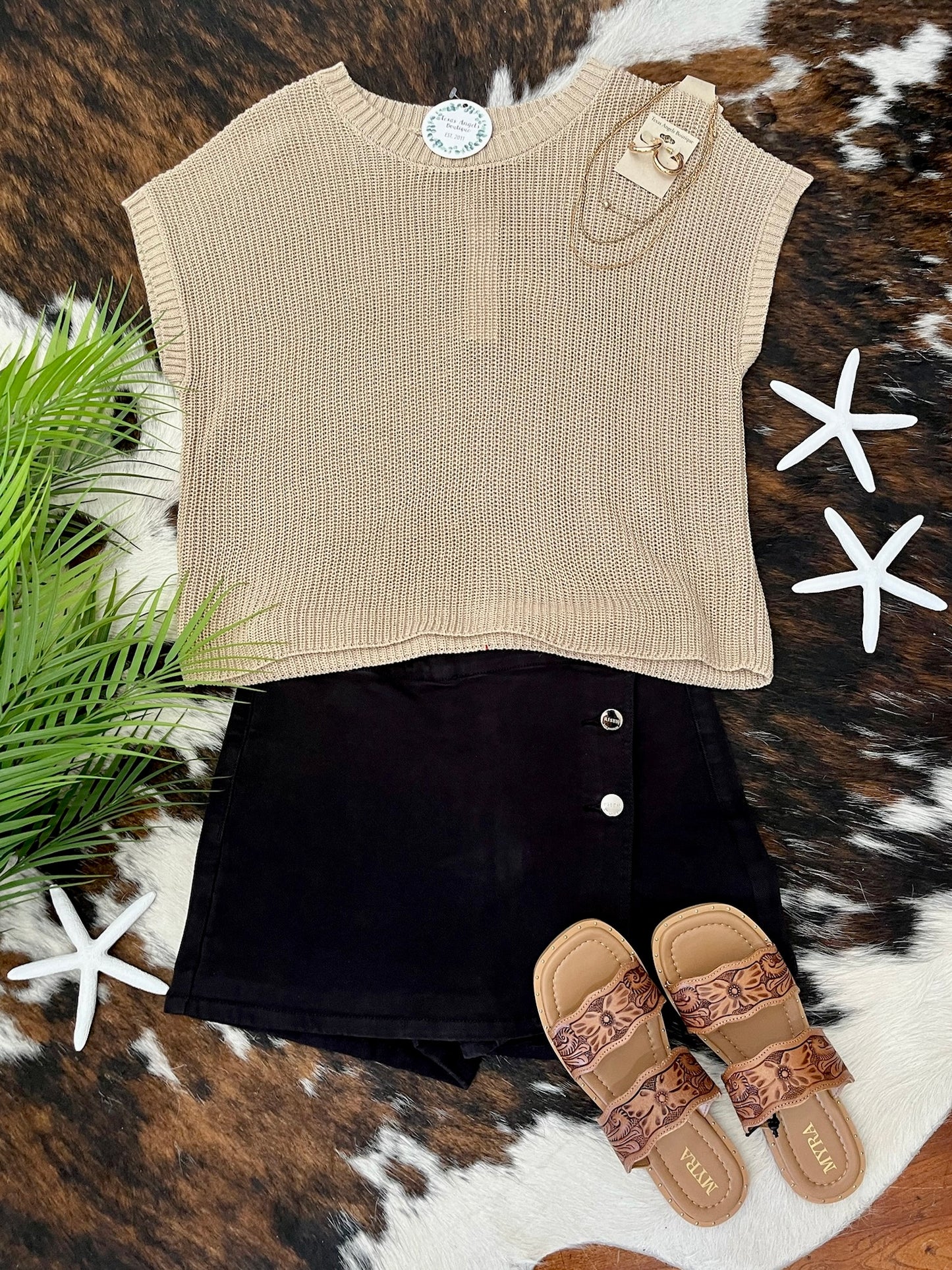The Key To Happiness Taupe Knit Top