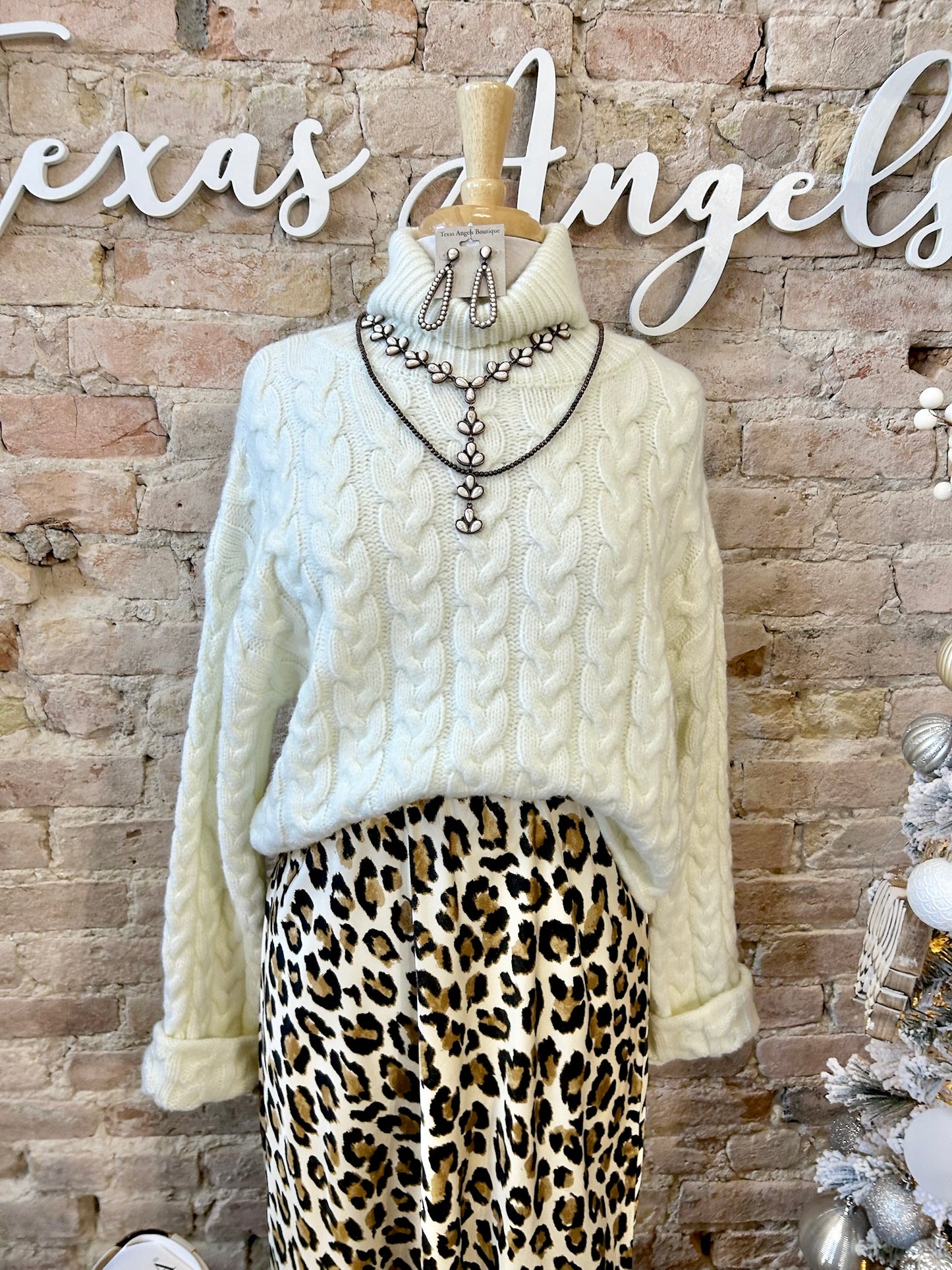 Wishful Thinking Ivory Turtleneck Sweater