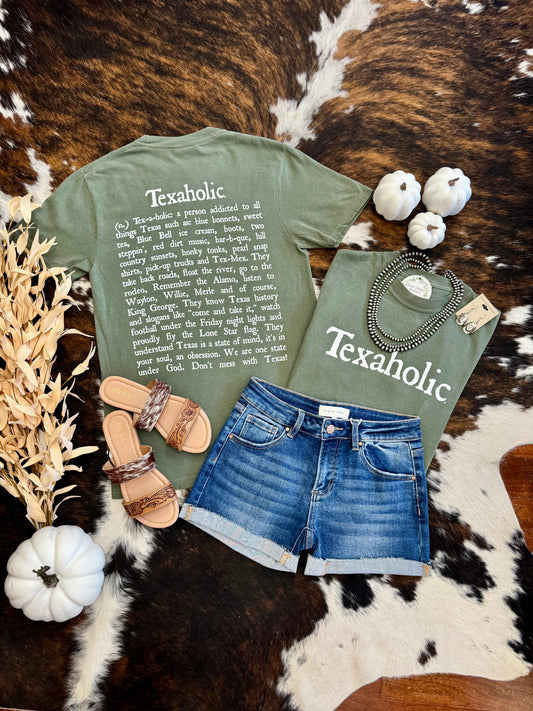 Olive Texaholic Graphic Tee