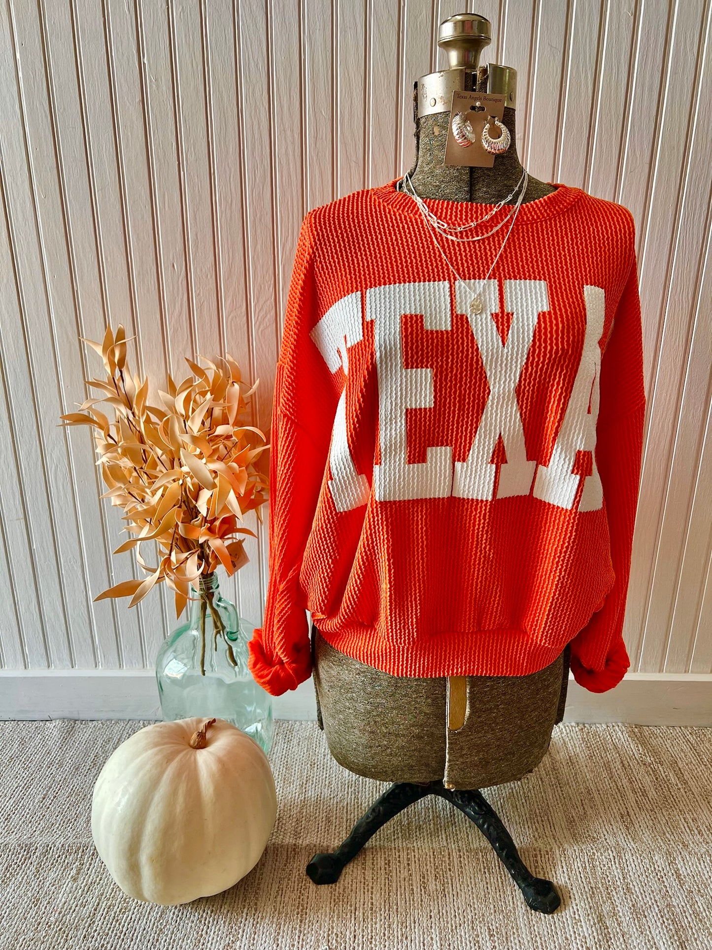 Orange Texas Pullover