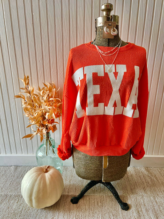 Orange Texas Pullover