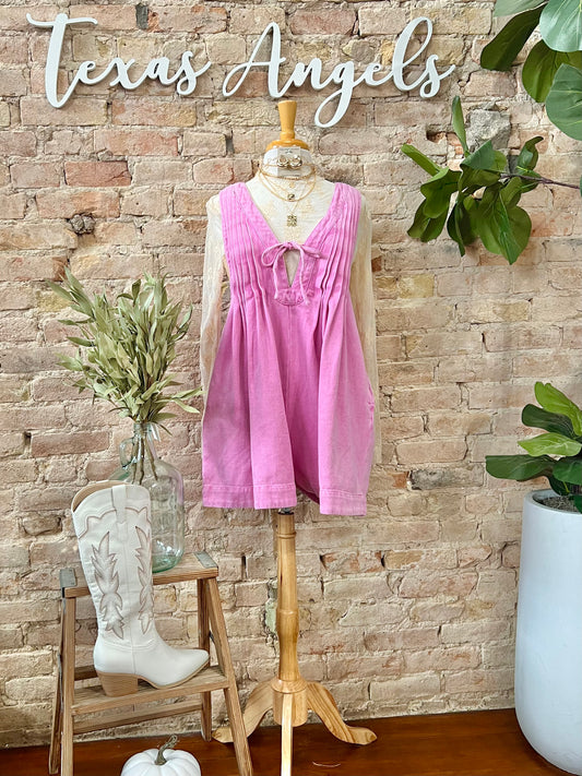 I Remember Everything Pink Denim Romper