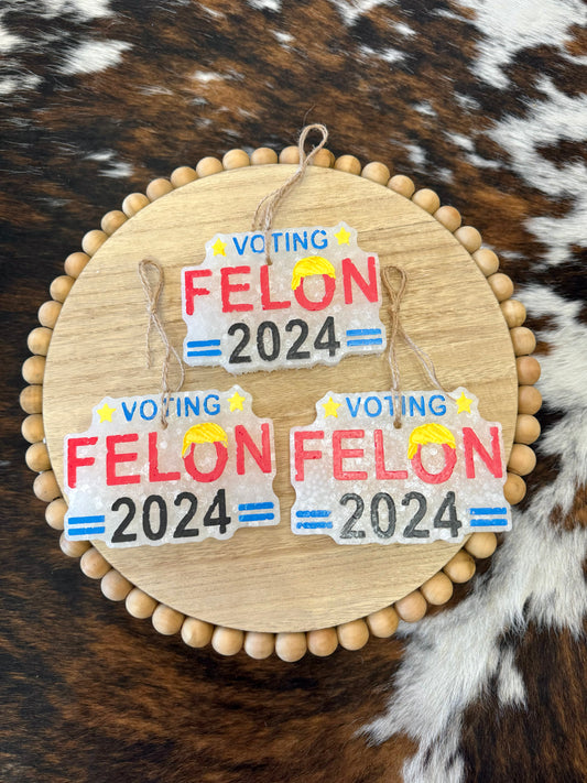 Voting Felon 2024 Car Freshies Assorted Leather Scents