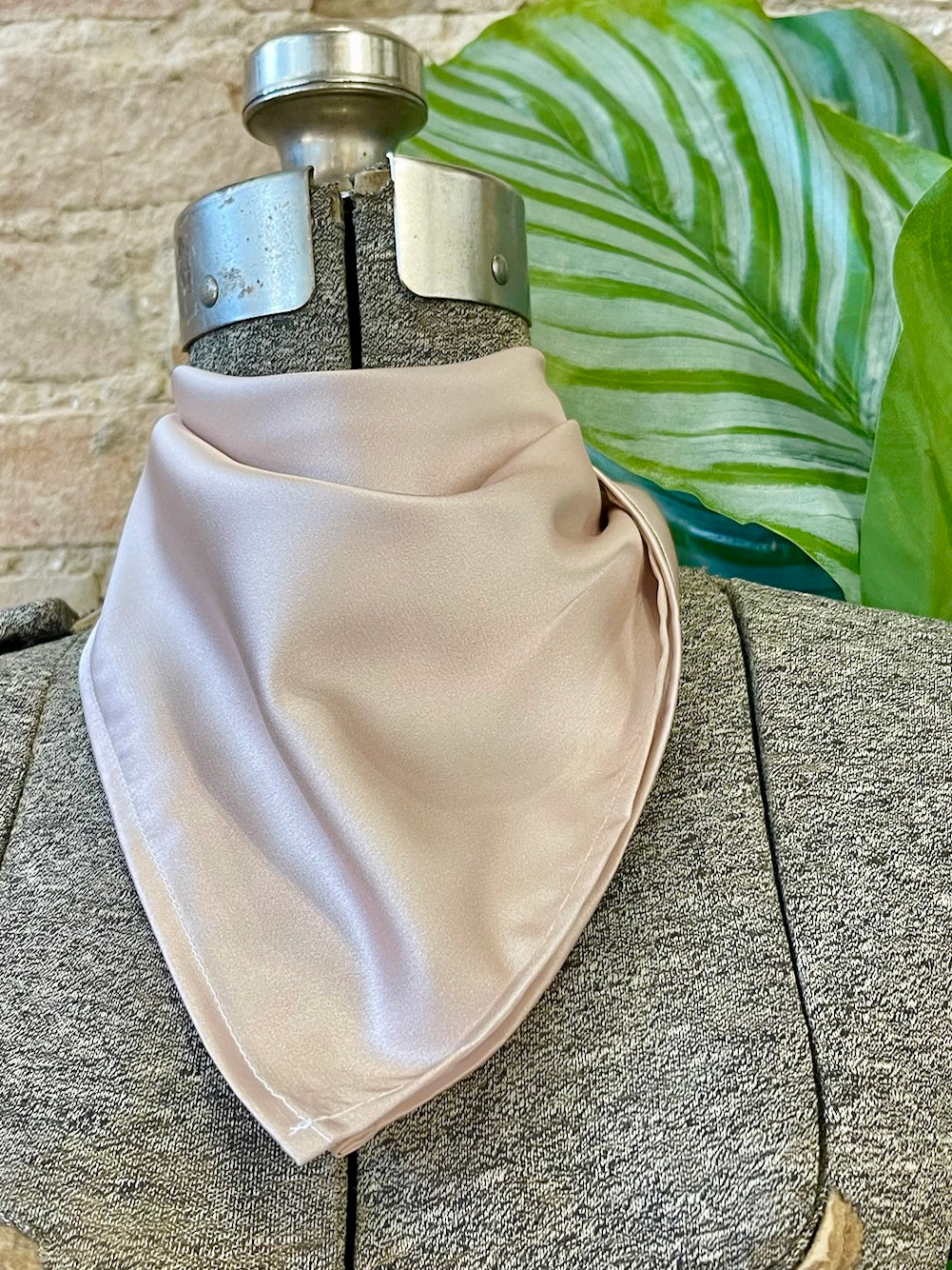 Beige Satin Wild Rag