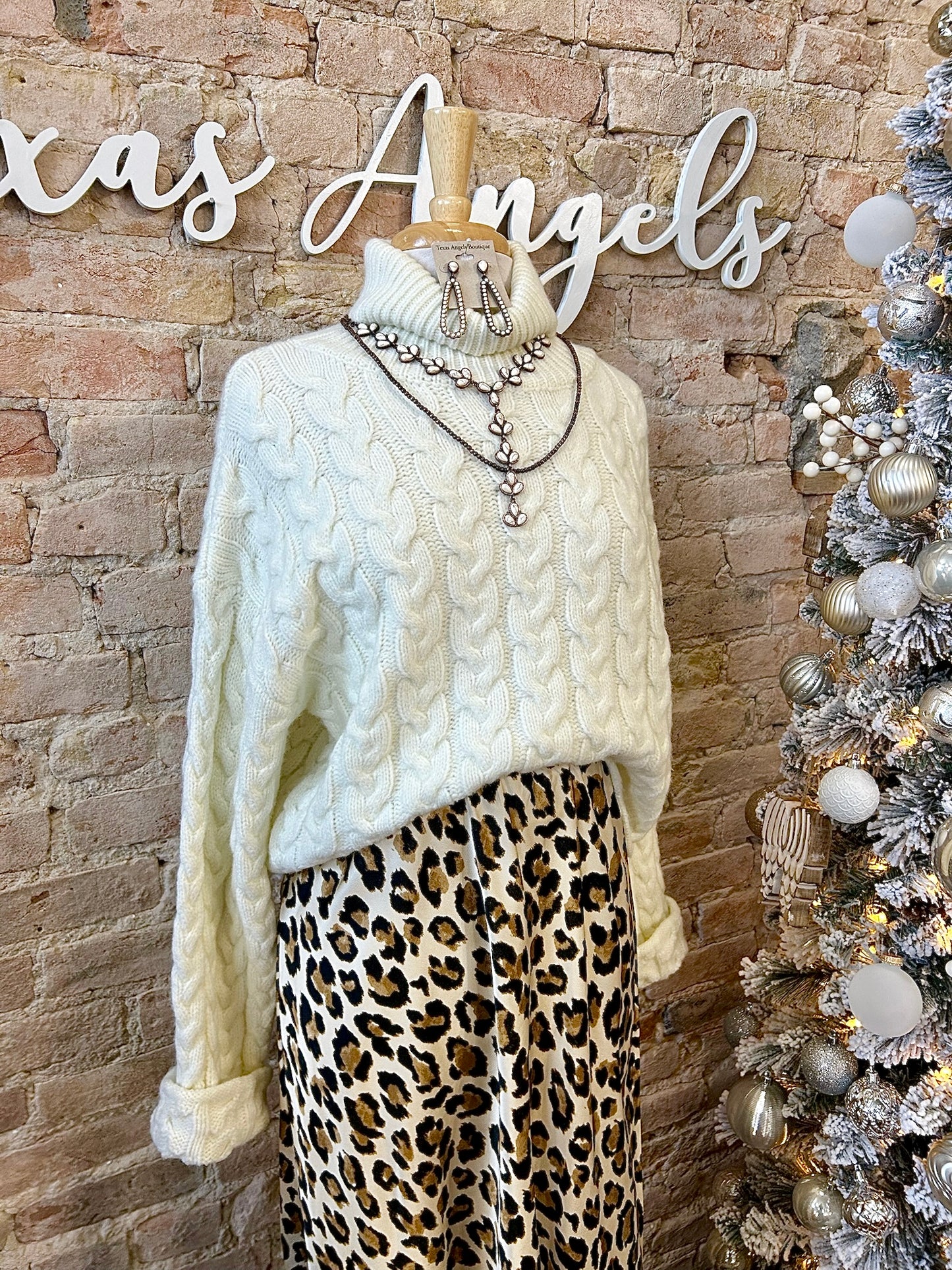 Wishful Thinking Ivory Turtleneck Sweater