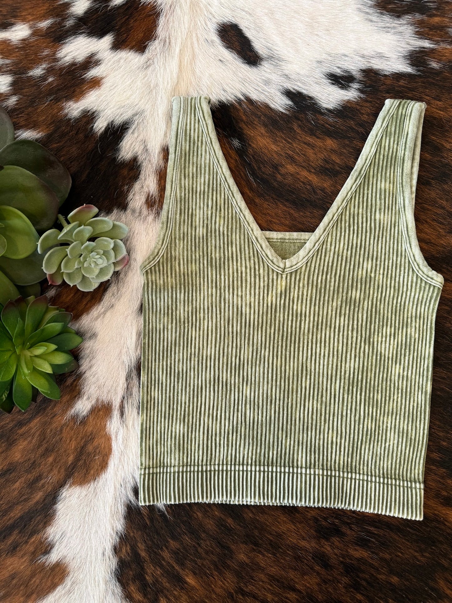 Thought So Olive Reversible Tank