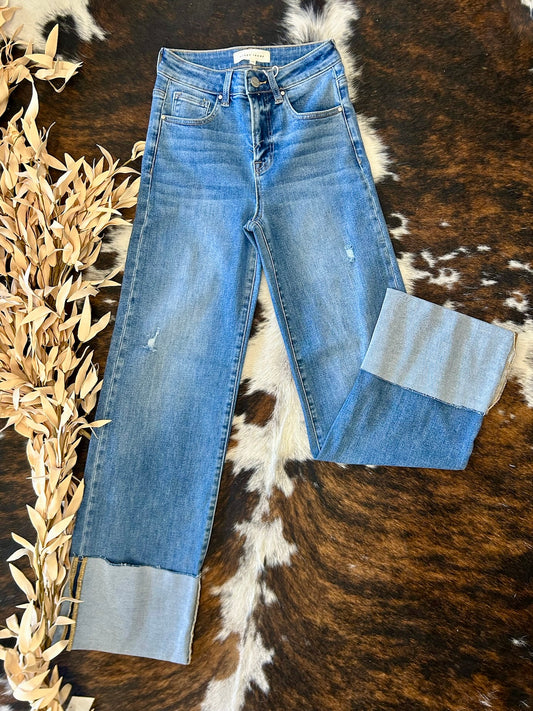Why Don't Ya Wide Leg Risen Jeans