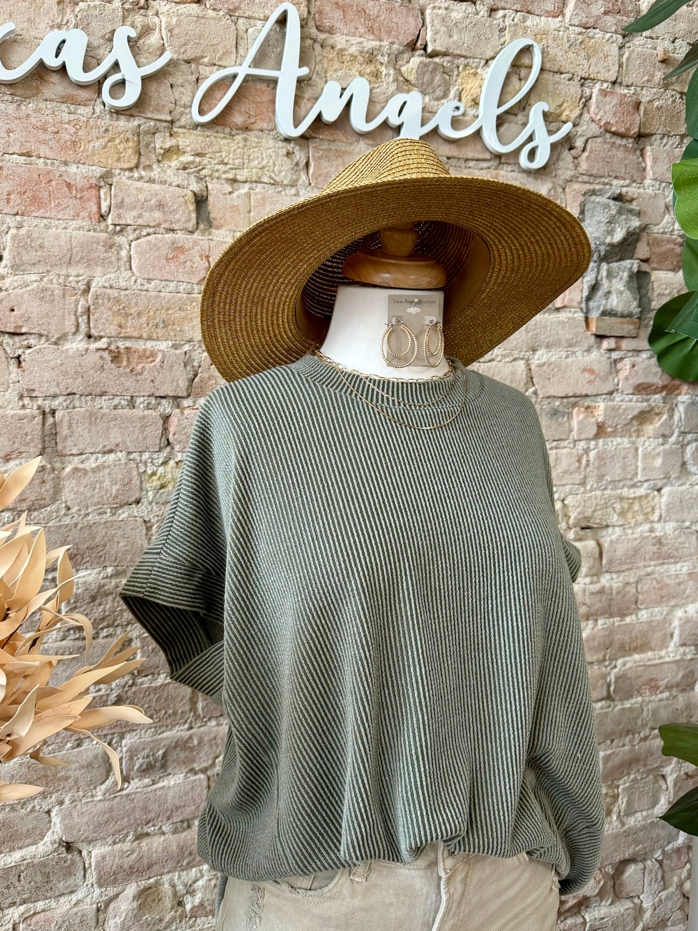 RESTOCK Transitioning Into Fall Olive Top