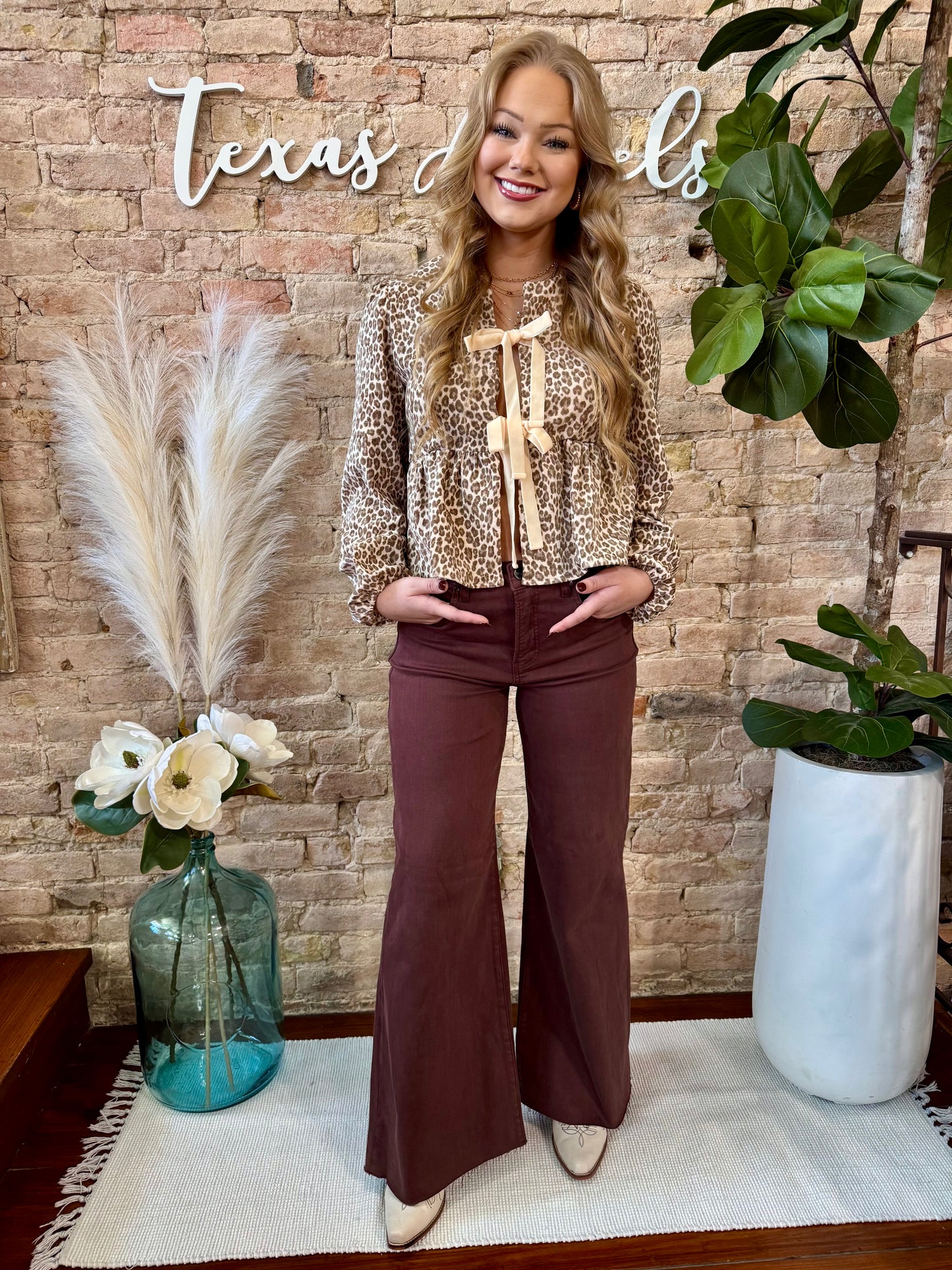 Never Leavin' You Leopard Print Blouse