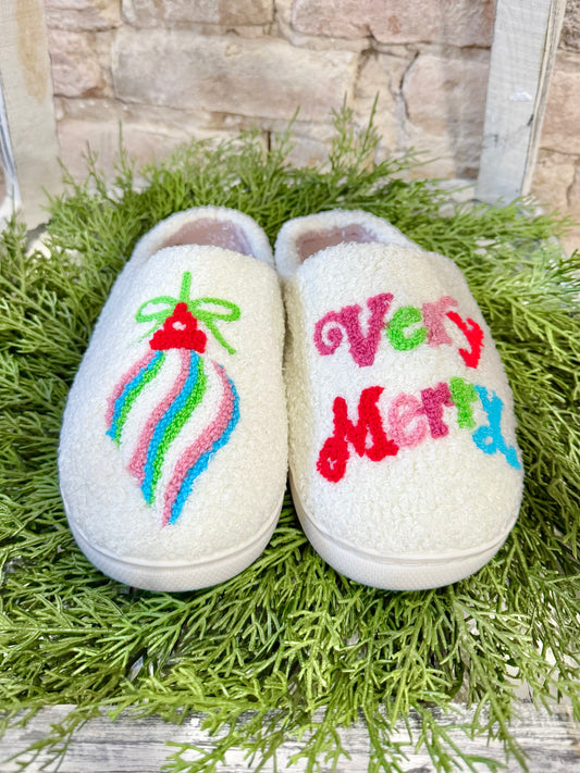 Cheers To A Very Merry Christmas House Slippers