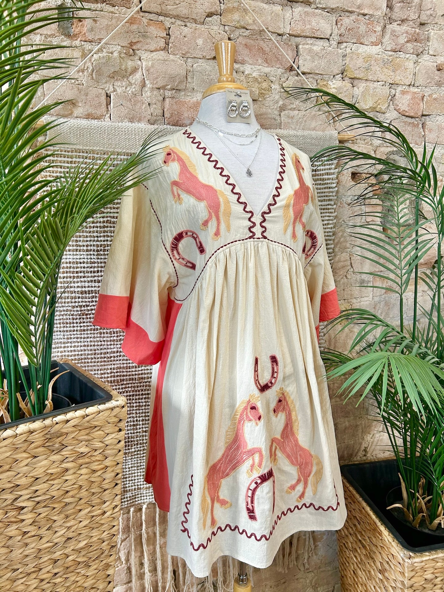 Embroidered Babydoll Dress