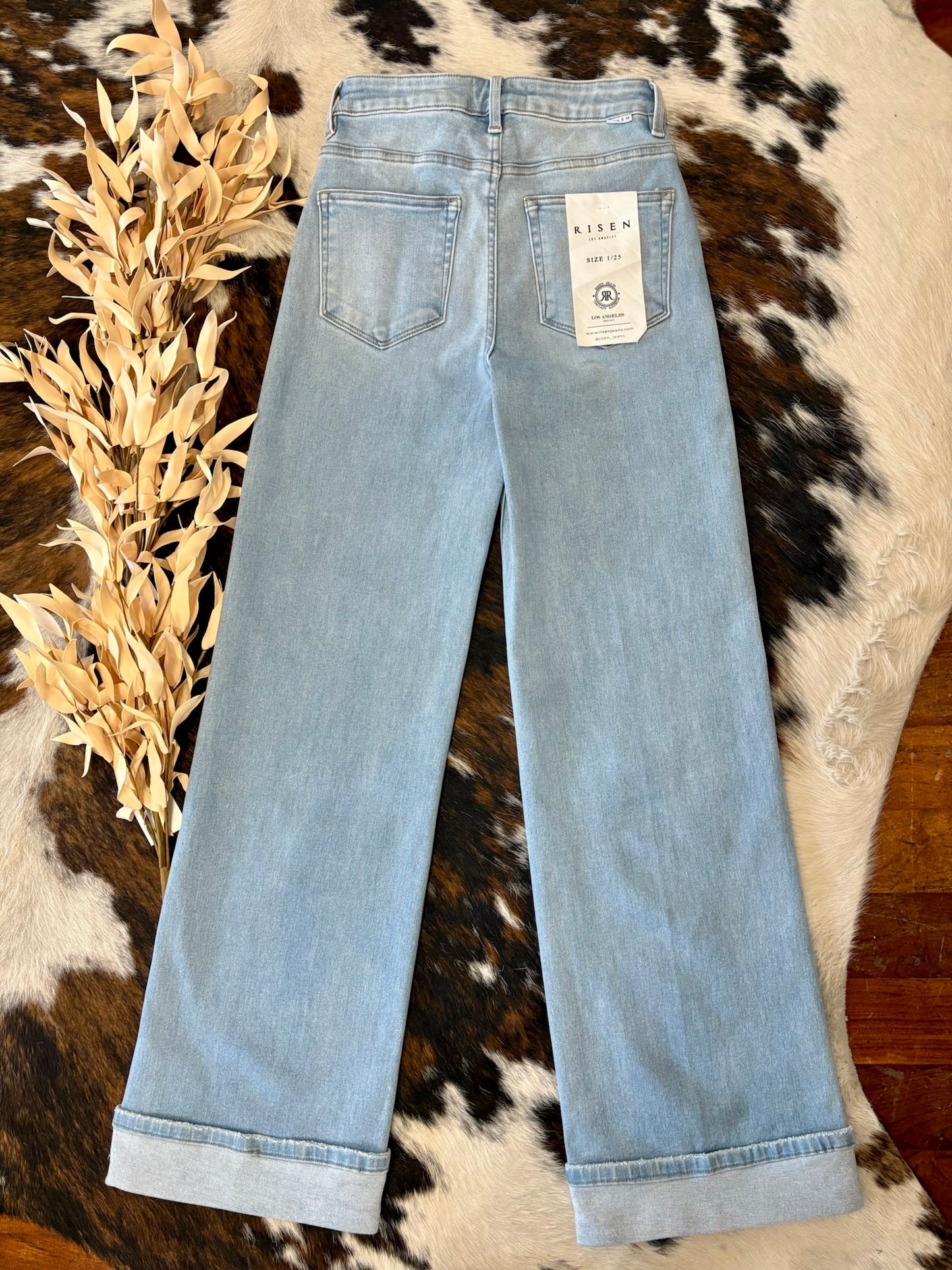 Lesson Learned Wide Leg Risen Jeans