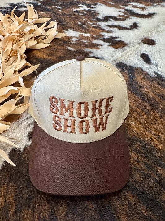 Smoke Show Brown Embroidered Trucker Hat