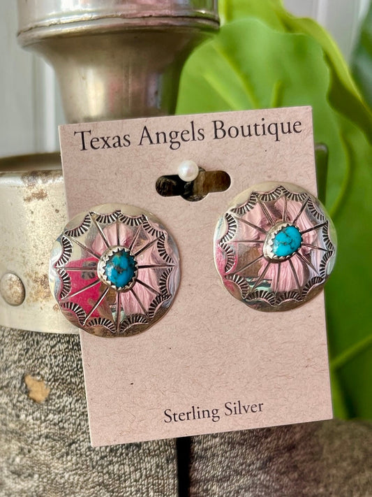 Sterling Silver Concho Studs