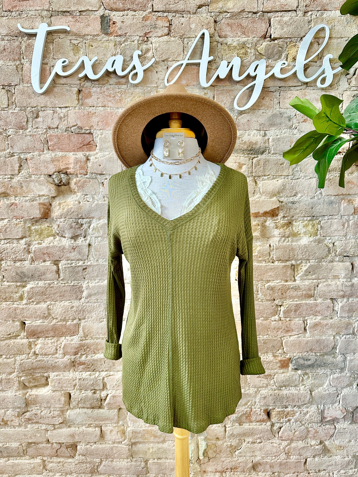 The Lucky One - Olive Long Sleeve Top