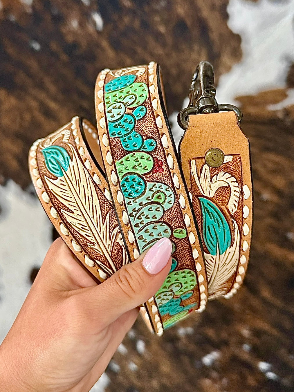 American Darling Tooled Leather Purse Strap