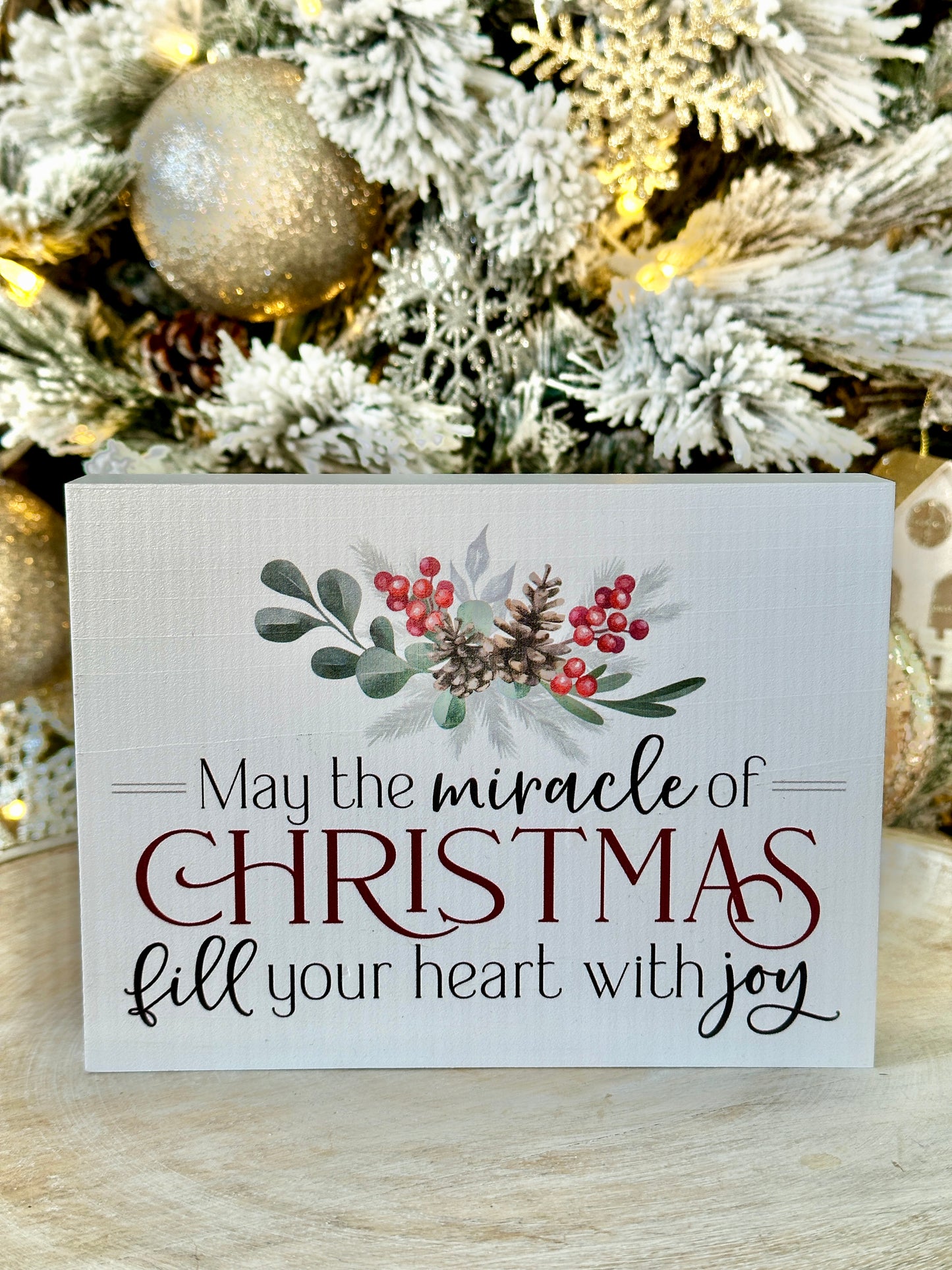 Christmas Miracle Wooden Sign