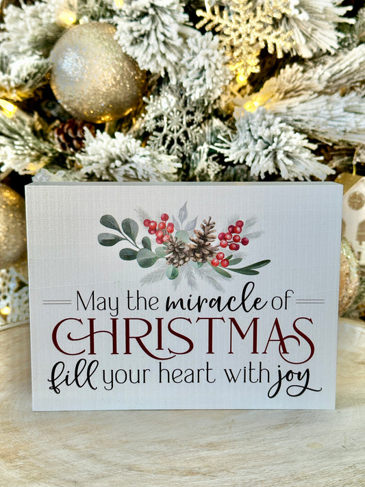 Christmas Miracle Wooden Sign