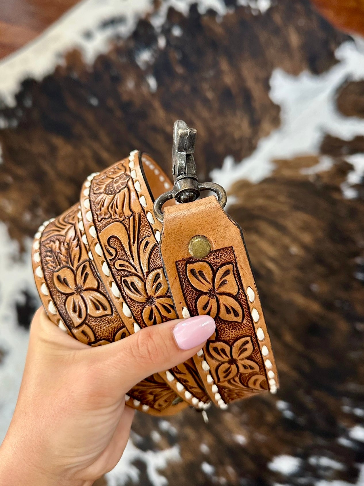 American Darling Tooled Leather Purse Strap