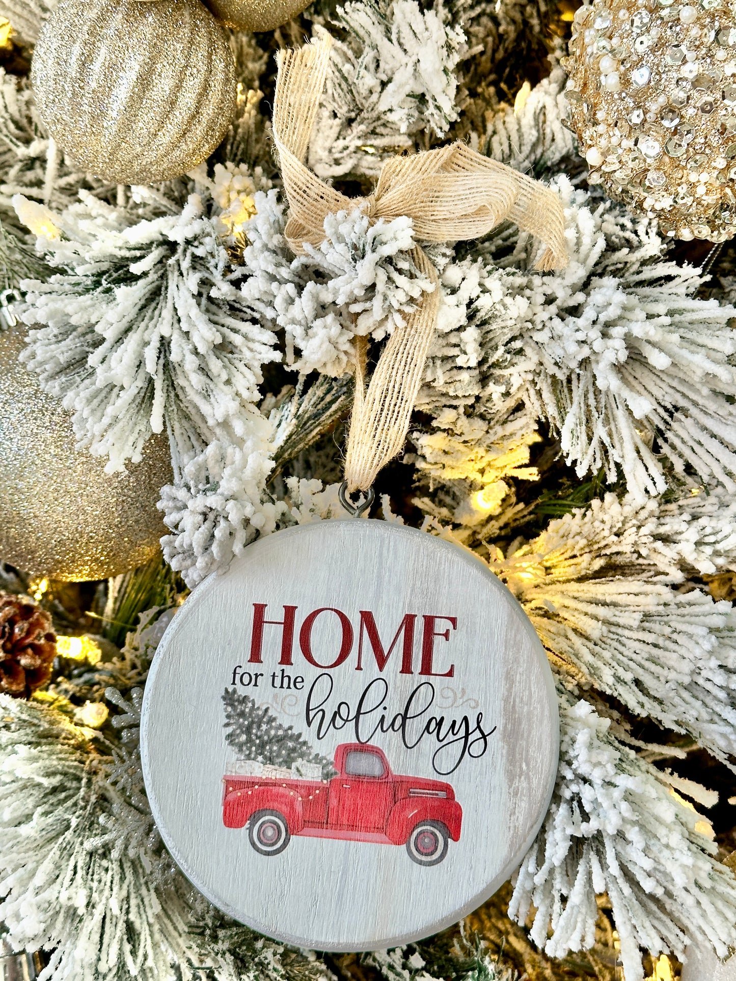 Home For The Holidays Wooden Ornament