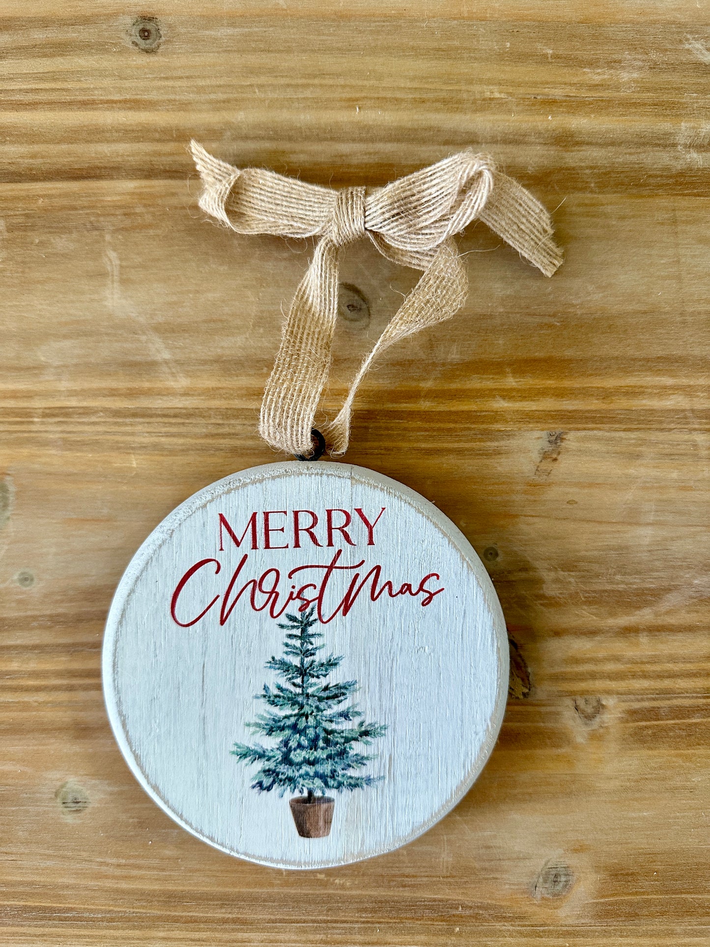 Merry Christmas Wooden Ornament