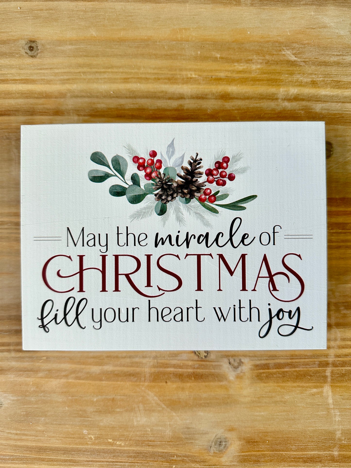 Christmas Miracle Wooden Sign
