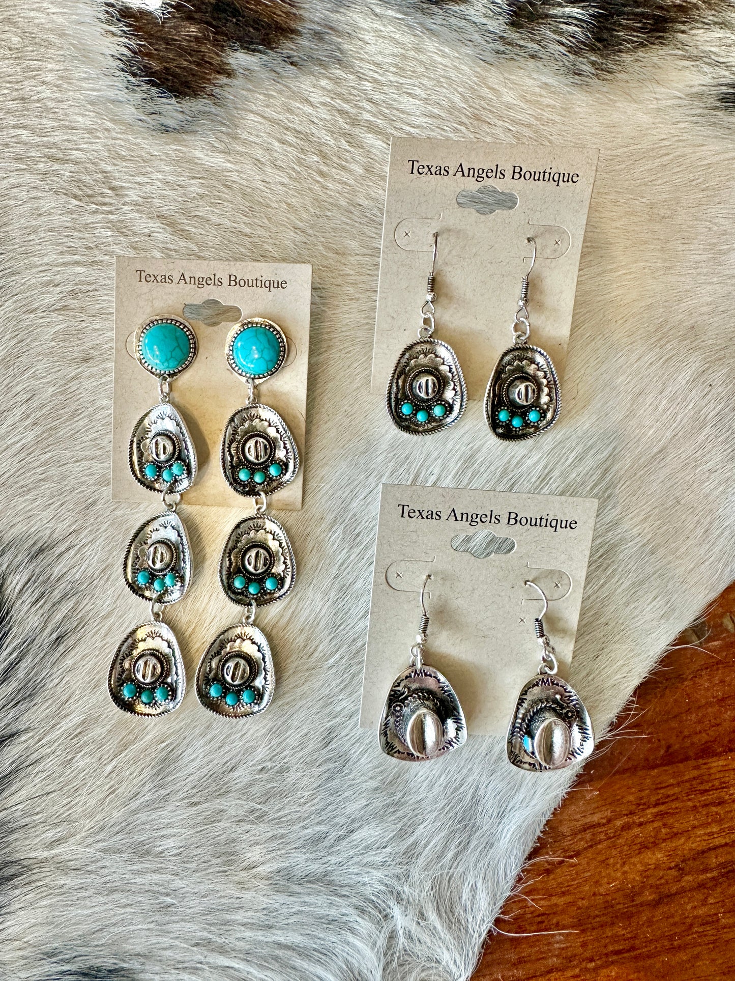 Turquoise Cowgirl Hat Earrings