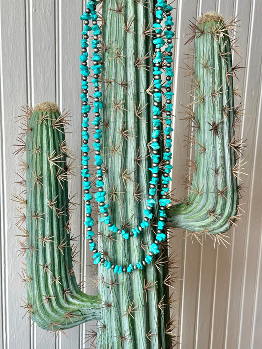 Long Single Strand Turquoise Necklace