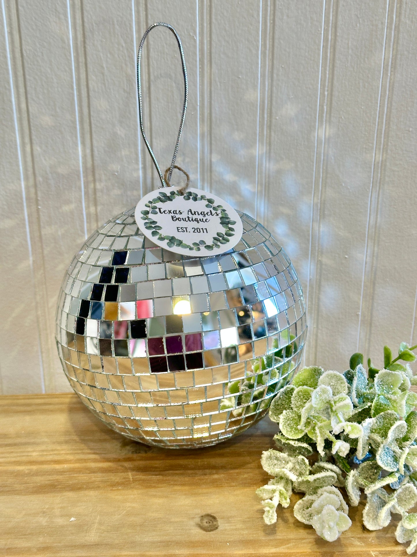 Silver Disco Ball Ornament
