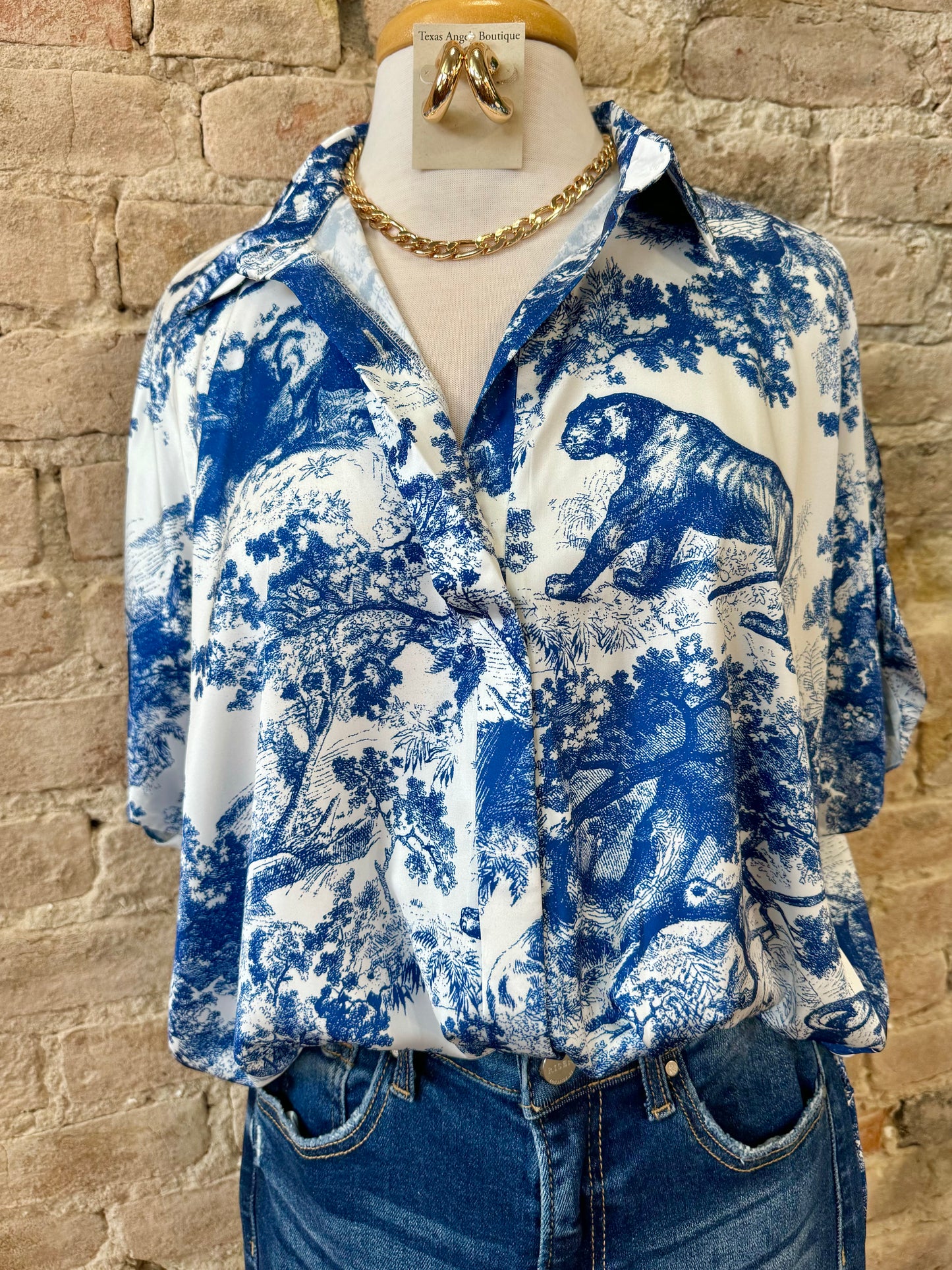 40% Off - Keepin' It Traditional Vintage Print Blouse