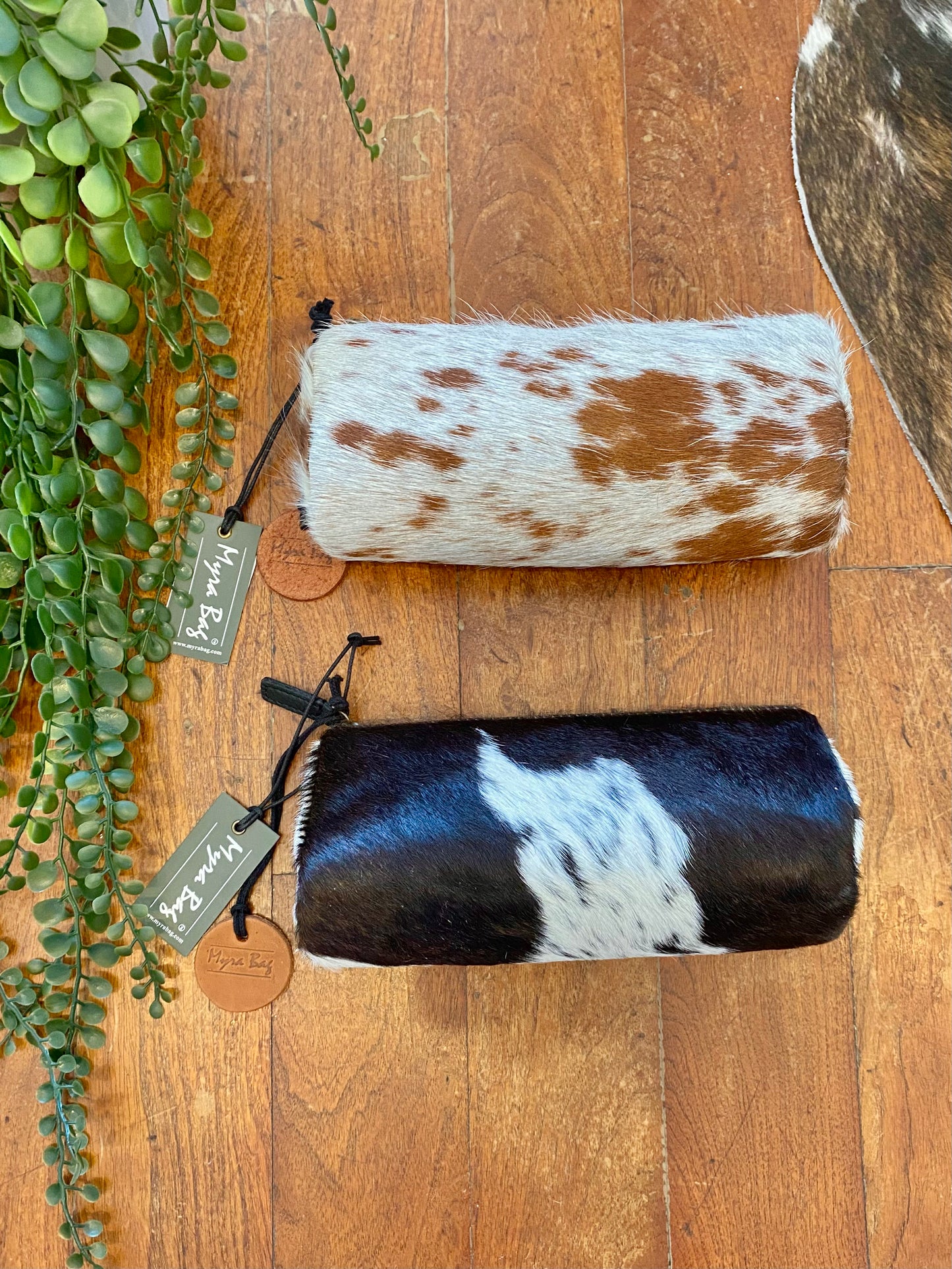 Cowhide makeup bag hot sale