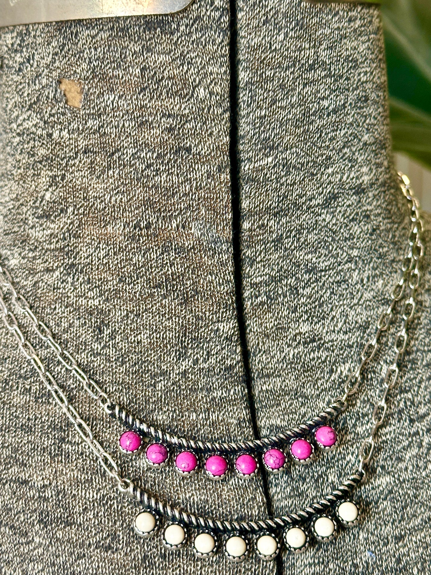 Pink & White Bar Necklaces