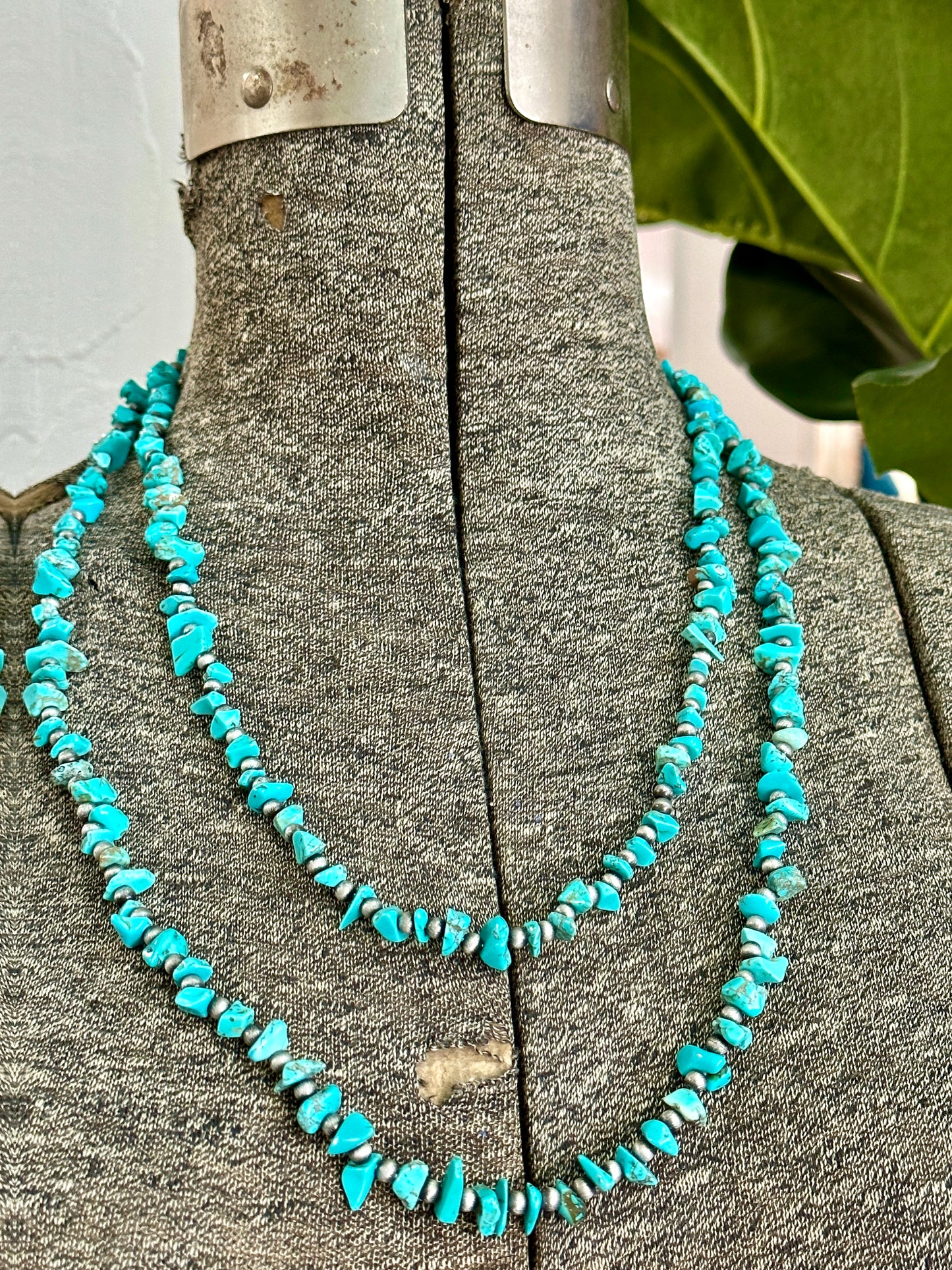 Long Single Strand Turquoise Necklace