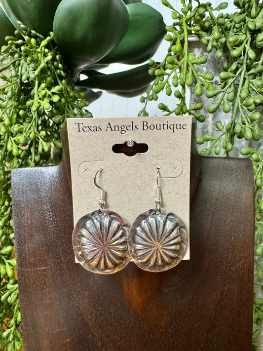 Sterling Silver Concho Earrings