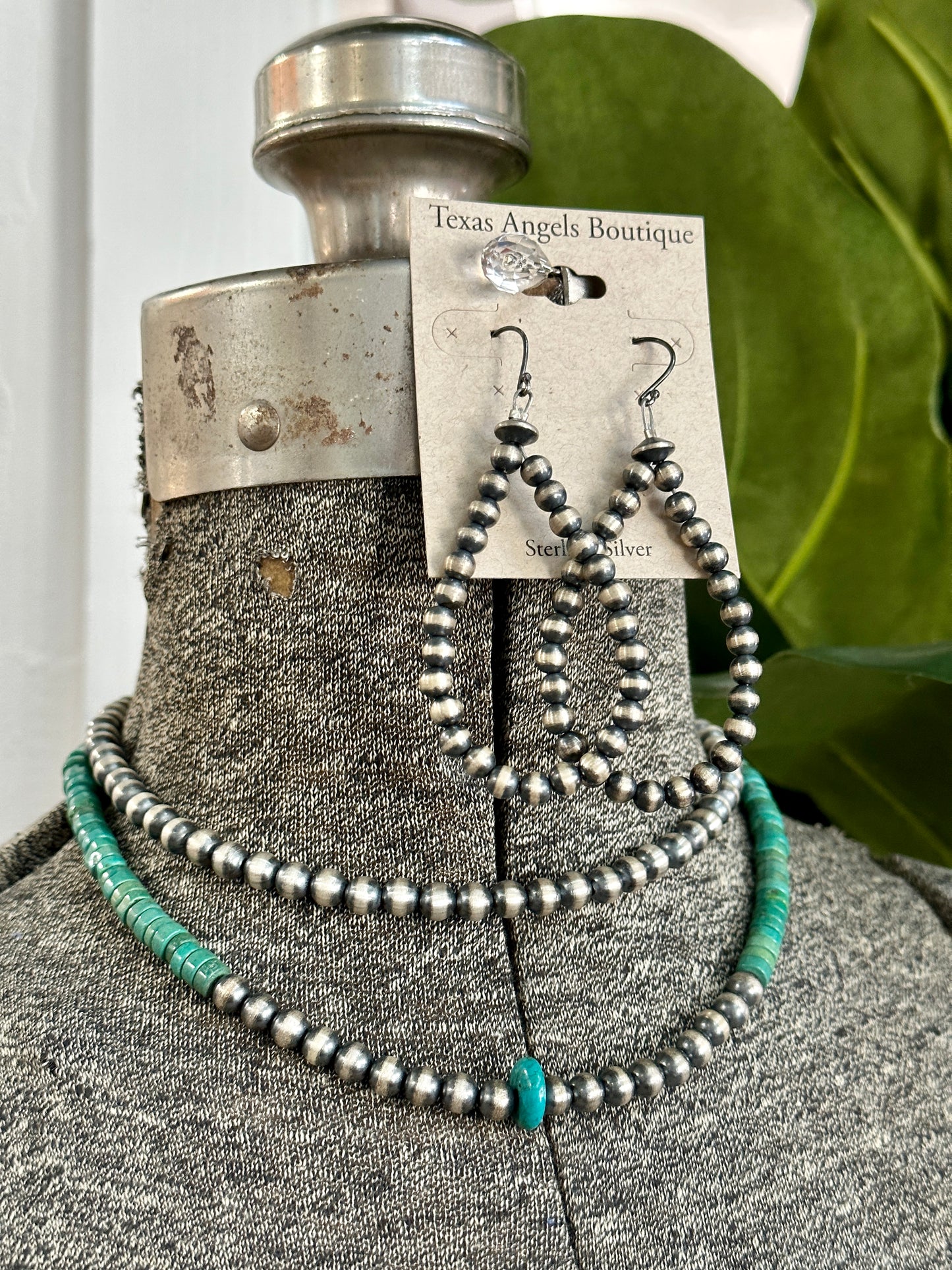 Sterling Silver Navajo Pearls Earrings